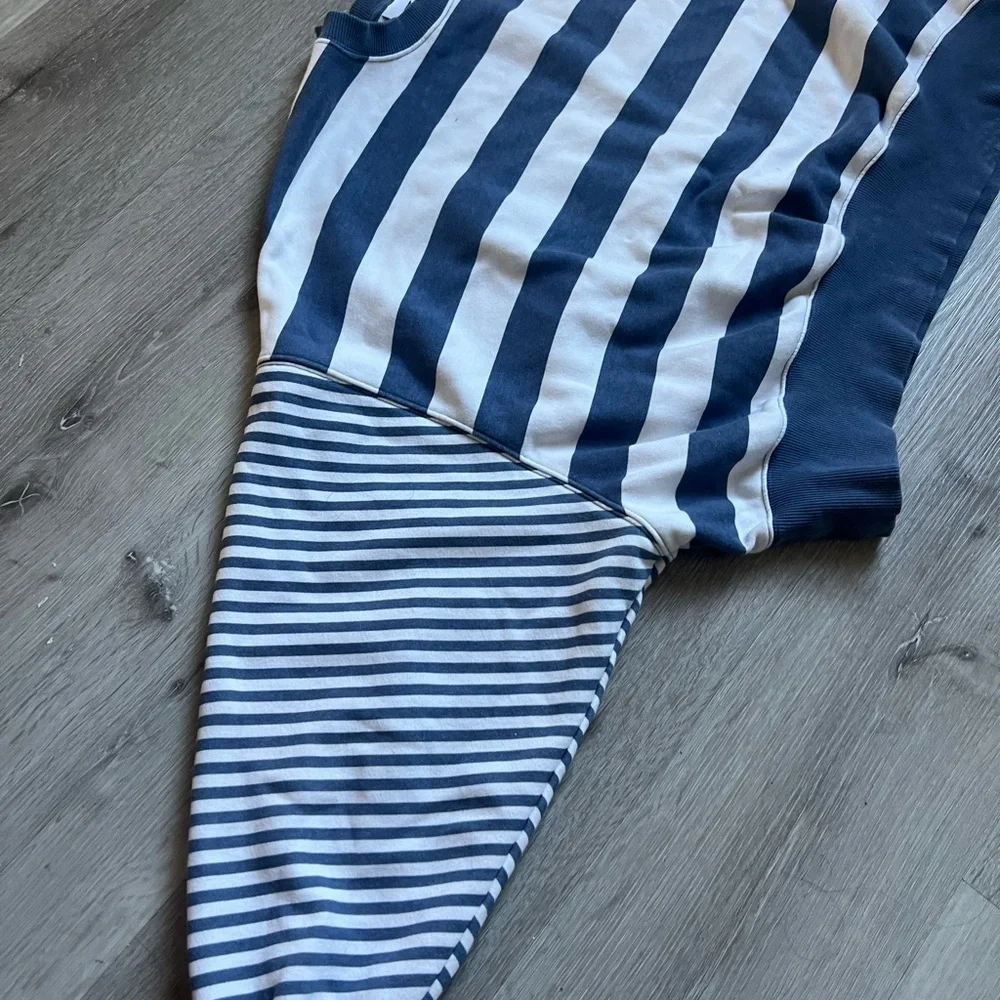 Nike woman’s Striped Crewneck Sweater - Blue and White - Picture 3 of 4